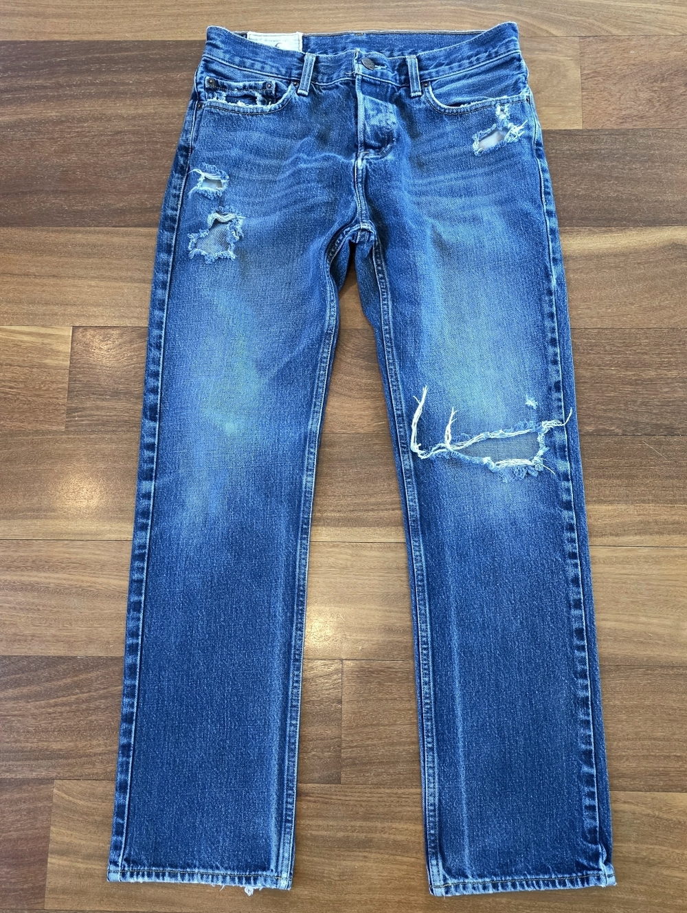 Hollister Classic Straight Jeans Mens 30x30 Distressed Button Fly Y2K